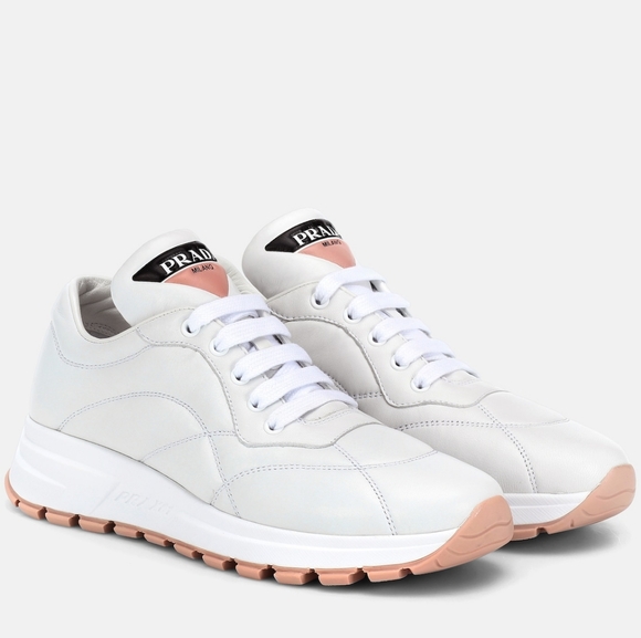Prada logo leather sneakers BNIB 7.5 - Picture 1 of 8